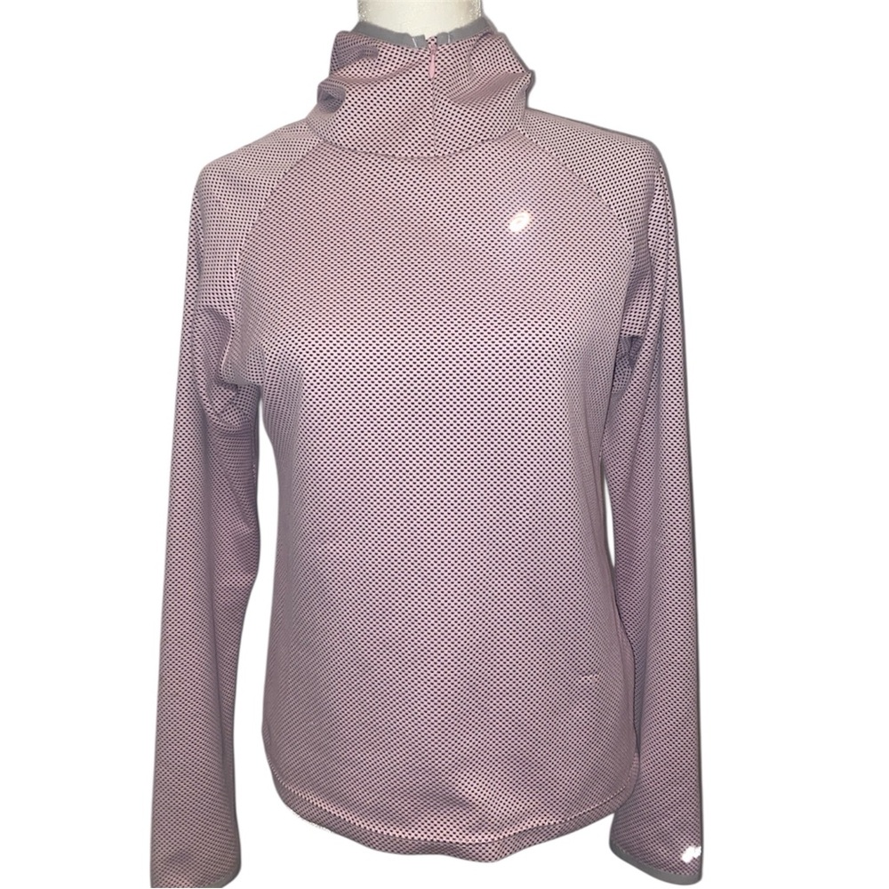 Asics Athletic Long Sleeve Hoodie - Mauve Micro Dot